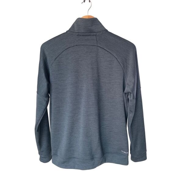 Adidas Climalite Gray 1/4 Zip Collated Training Fleece Sweatshirt - Picture 2 of 8